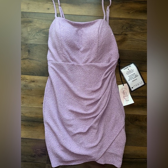 Crystal Doll Lilac Textured Mini Dress – Size 11 (NWT) - Picture 6 of 11